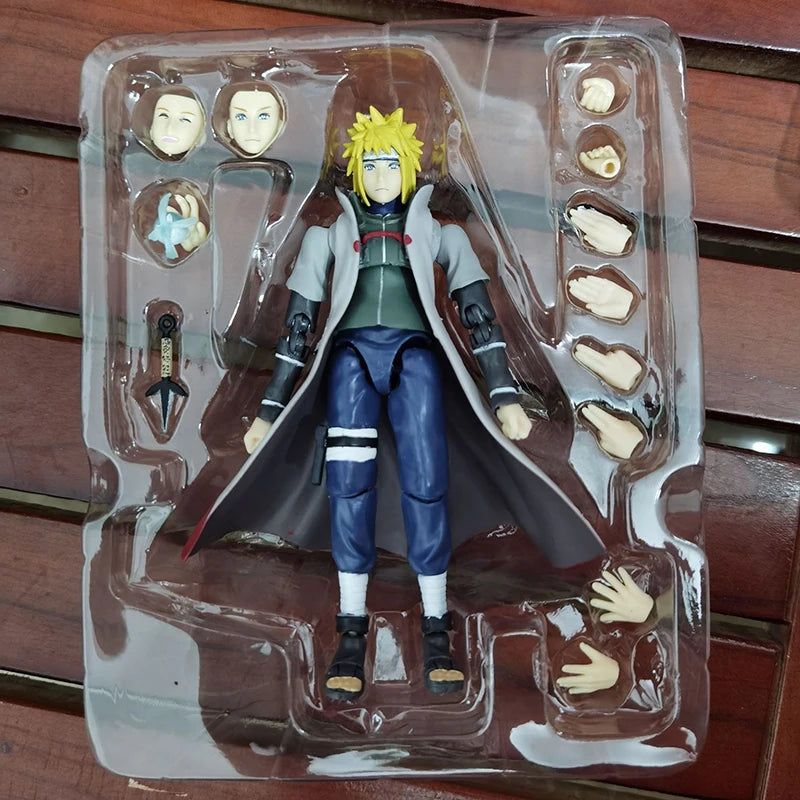 Shf Naruto Hatake Kakashi Action Figure PVC Collection Anime Naruto Shippuden Namikaze Minato Figurine Movable Model Toys Gifts
