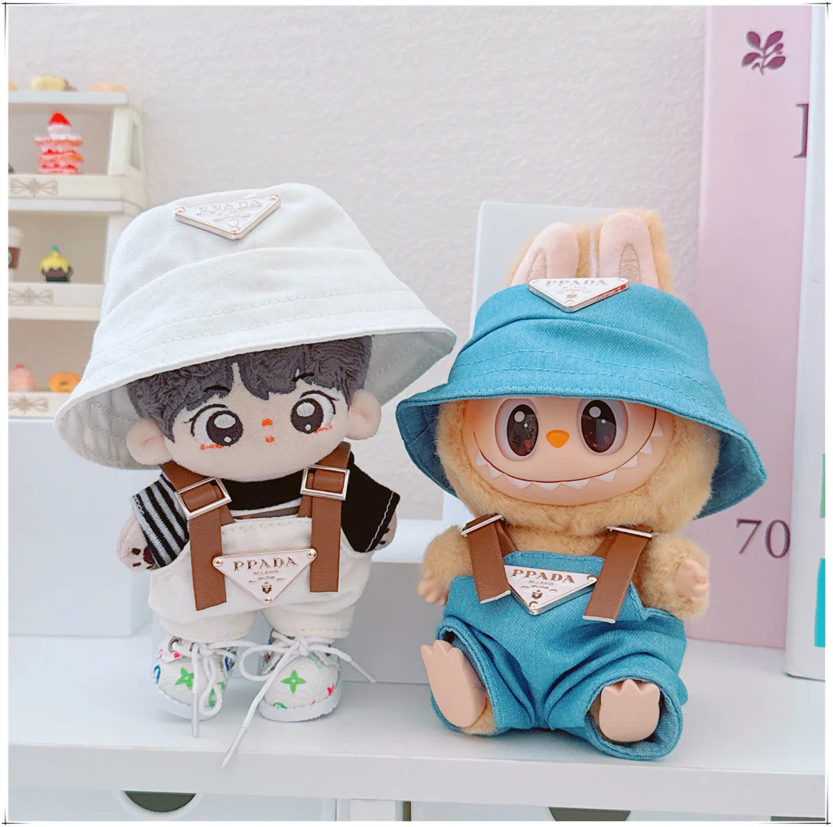 The first and second generations of Labubu only sell 17cm seated party clothes accessories inverted triangle workwear fashion (No Doll)