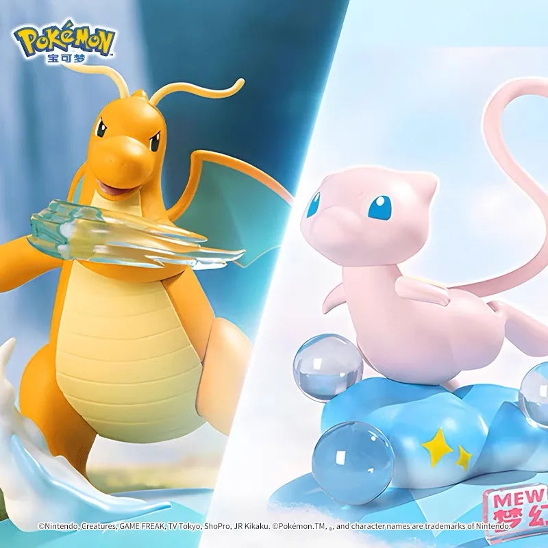 Pokemon Cute Dragonite Mew Dolls  Anime Action Figures Collect Model Ornaments Children's Toy Birthday Gifts