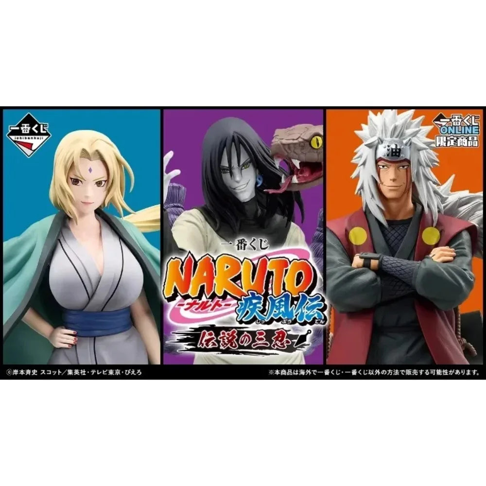 Ichiban Kuji NARUTO Shippuden Legendary Sannin Jiraiya Orochimaru Tsunade Naruto Uzumaki Anime Figures Toys Gift