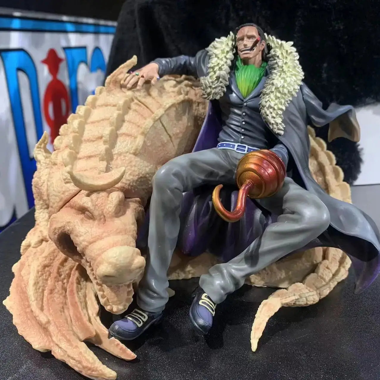 Anime One Piece Sir Crocodile Sitting Ver. PVC Action Figure Statue Collectible Model Kids Toys Doll Gifts 22CM