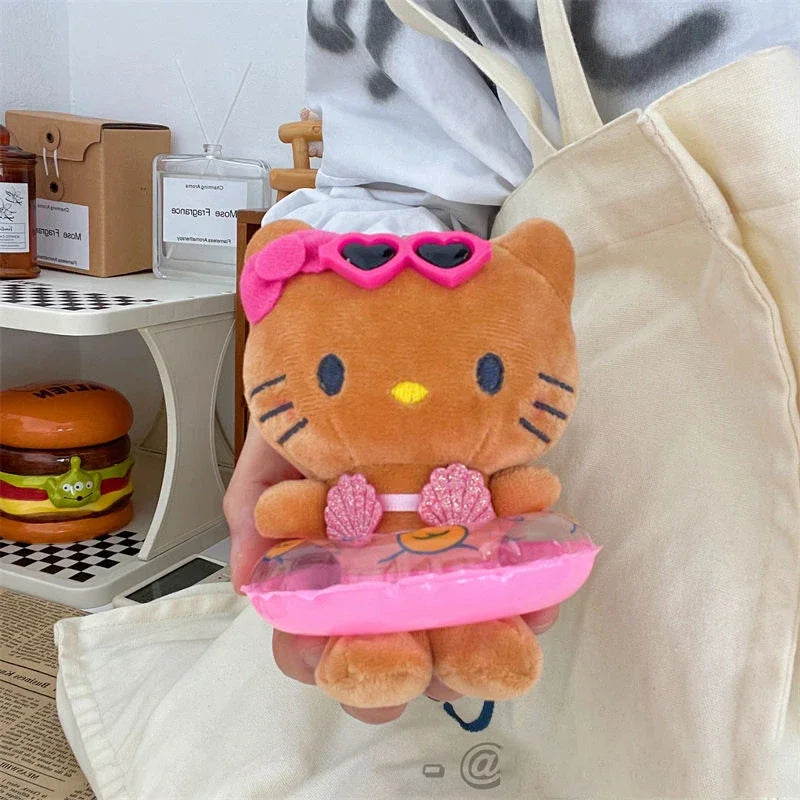 Sanrio Hello Kitty Doll Keychain Pendant Cartoon Kt Cat Stuffed Kawaii Plushies Key Ring Bag Accessories Girls Holiday Gift Toys