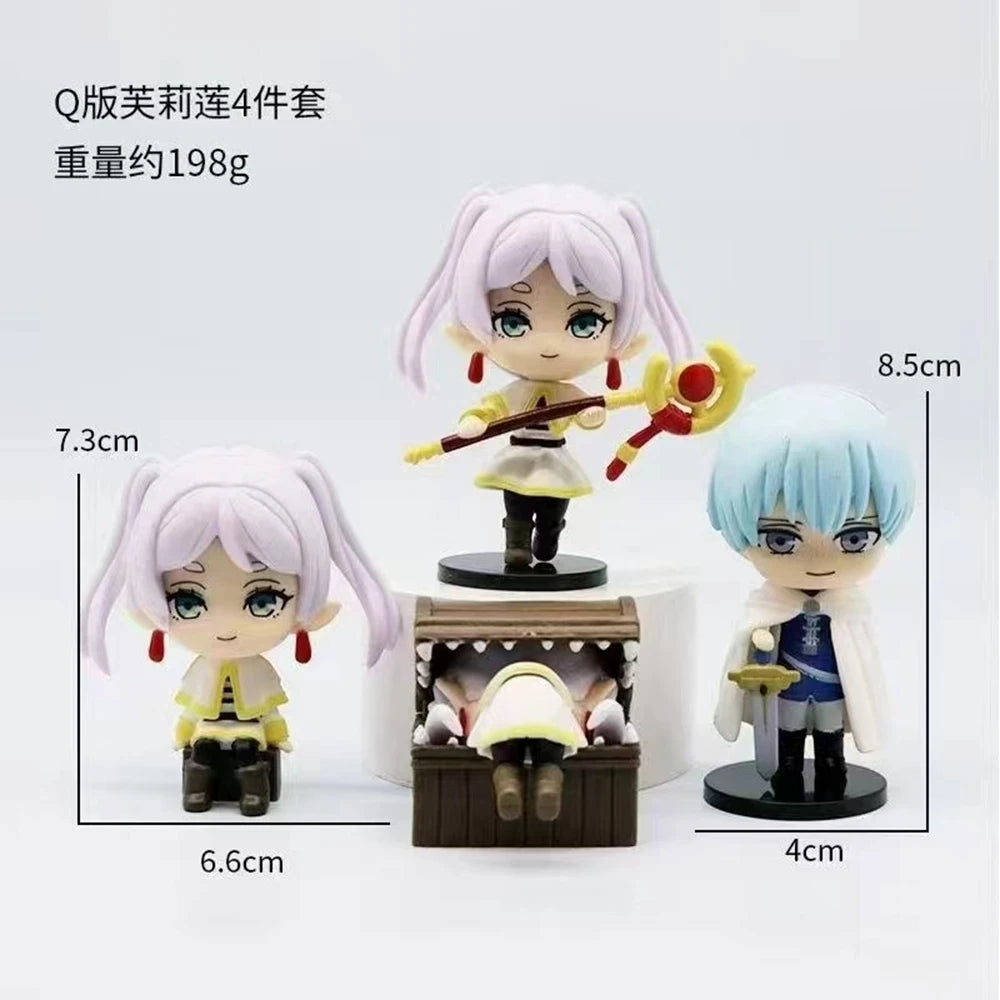 4Pcs/1Set Sousou no Frieren Frieren Figure Mimic Himmel Model Toys Aciton Figure Set Ornament Collection Doll 6.5-8.5CM