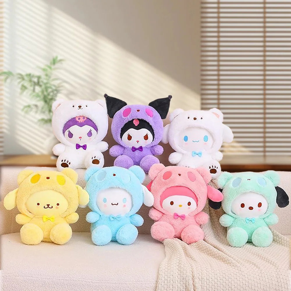 20cm Anime Sanrio Plush Toys Kawaii Hello Kitty Cinnamoroll Kuromi Pom Pom Purin cat Gift Dolls Stuffed Children Plushies Doll