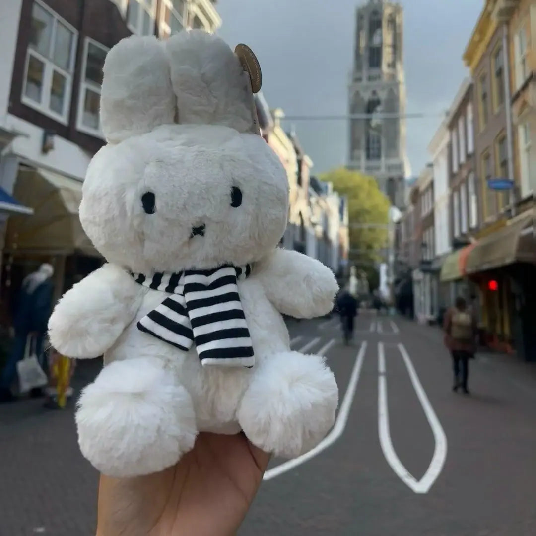 30CM Kawaii Miffy Plush Toy Cute Striped Scarf Doll Plush Doll Boy Girl Gift