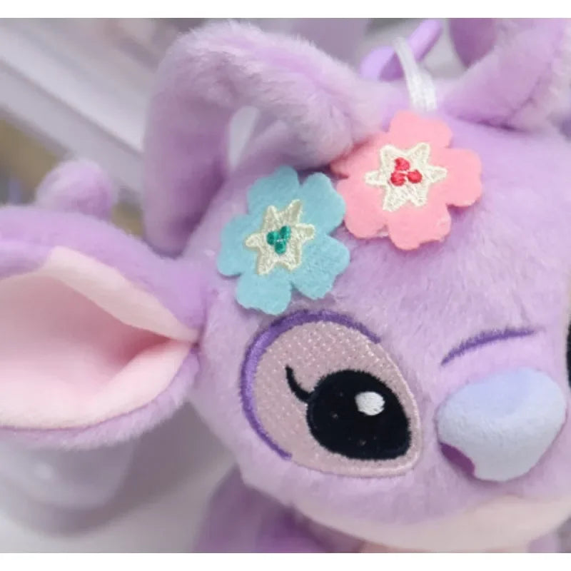 Kawaii Disney Stitch Angel Plush Stuffed Toys Purple Anime Lilo&Stitch Doll Cute Keychain Pendant Birthday Gift For Kid Girl