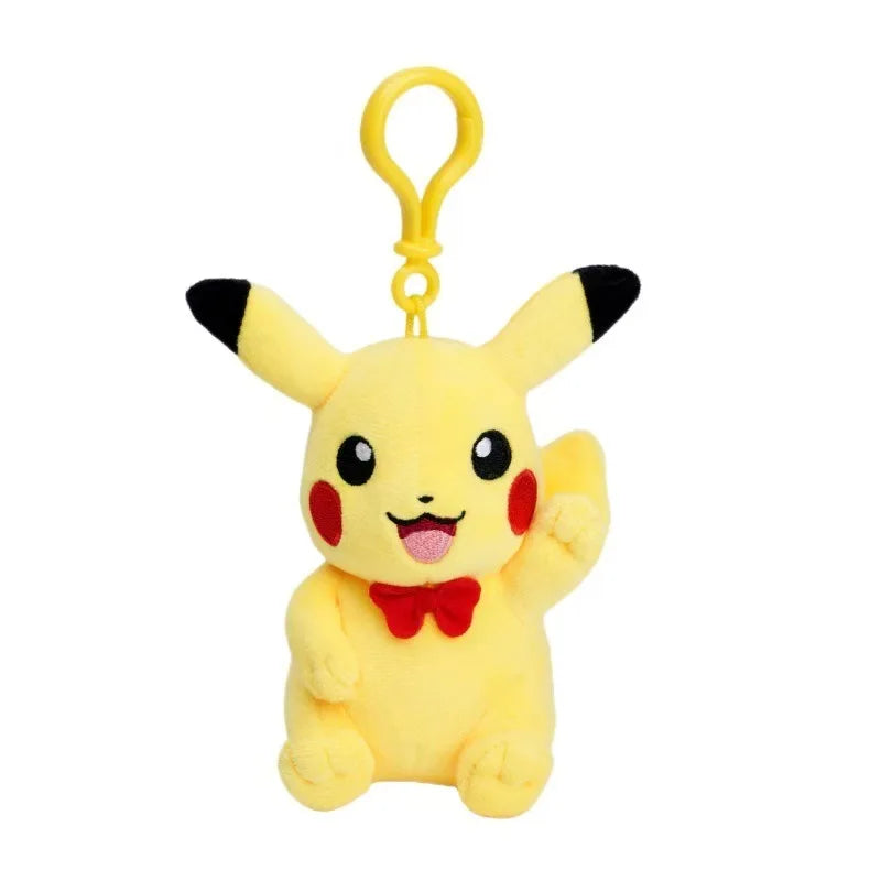 Genuine Pokemon pendants Pikachu Eevee Plush Toys Stuffed Animals Small Plush  Keychains Christmas Birthday Gift For Kids