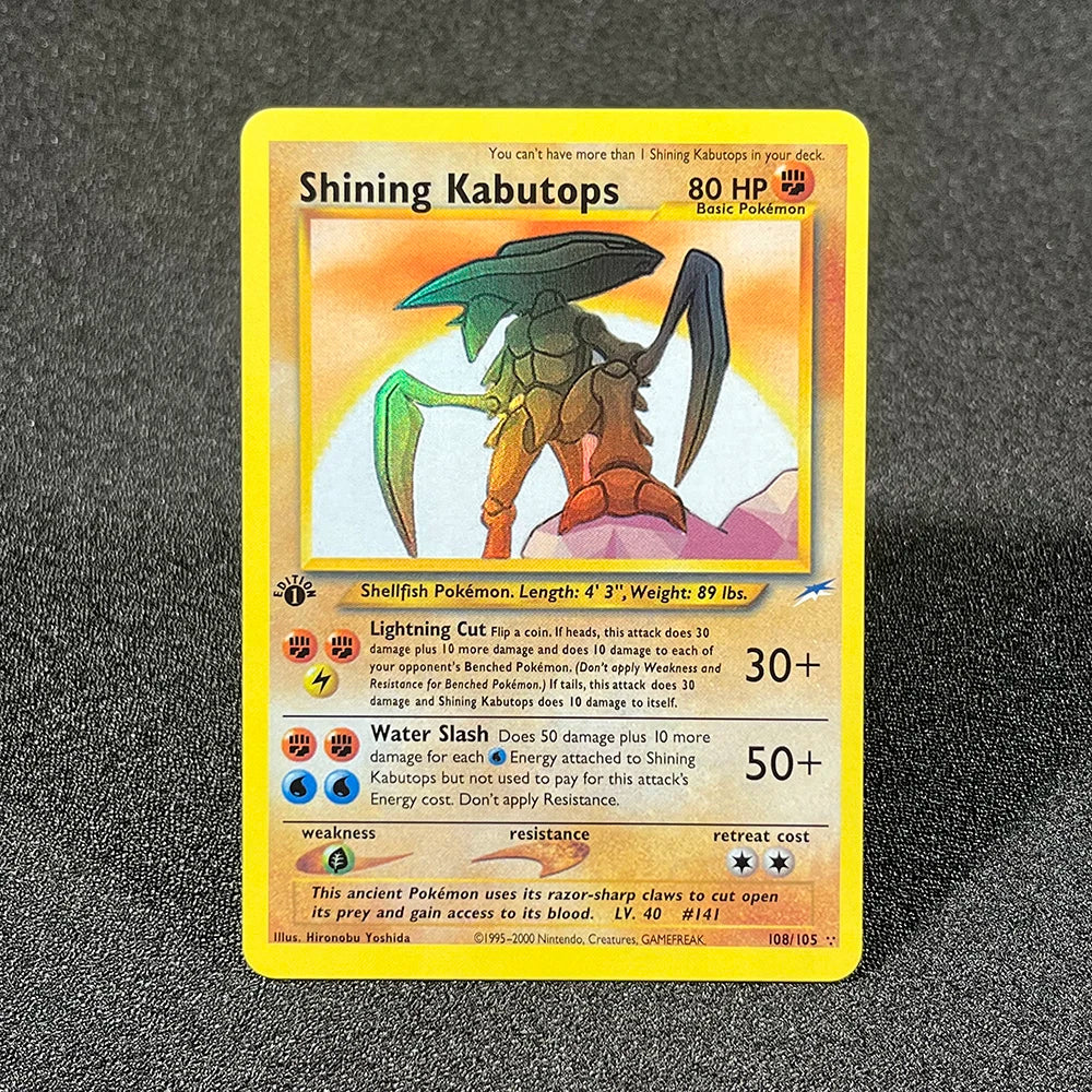 PKM Foil Cards Shining Mewtwo Charizard Gyarados Celebi Raichu Neo Destiny N4/3 1996 1st Edition Game Collection PTCG Proxy Card