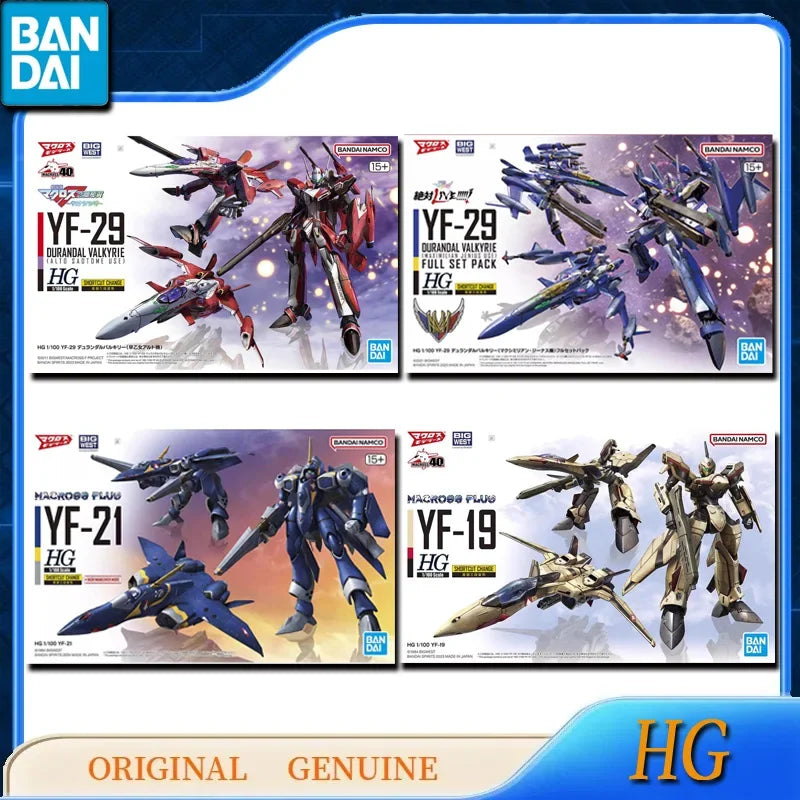 Bandai GUNDAM HG MACROSS PLUS YF-29 YF-21 YF-19 Anime Action Figures Toys Kids Gift Assembly Model Ornaments