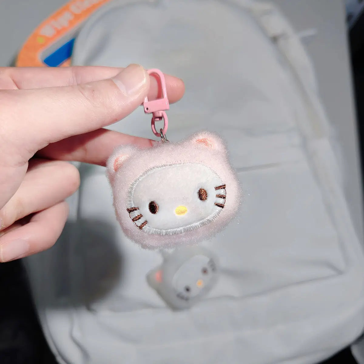 Sanrio Kawaii Hello Kitty Embroidered Plush Doll Keychain Sweet Girl Cute KTM Backpack Pendant Keyring Decoration Holiday Gifts