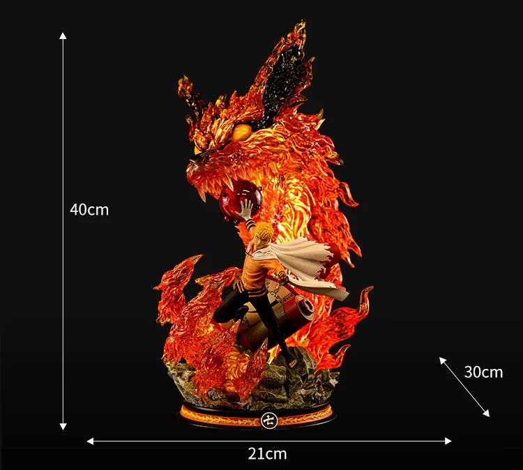 Naruto Shippuden  Anime Model Uzumaki Naruto Tailed Beast Bijuu Mode Action Figure 40cm Statue Collection Toy Kyubi Kurama Figma