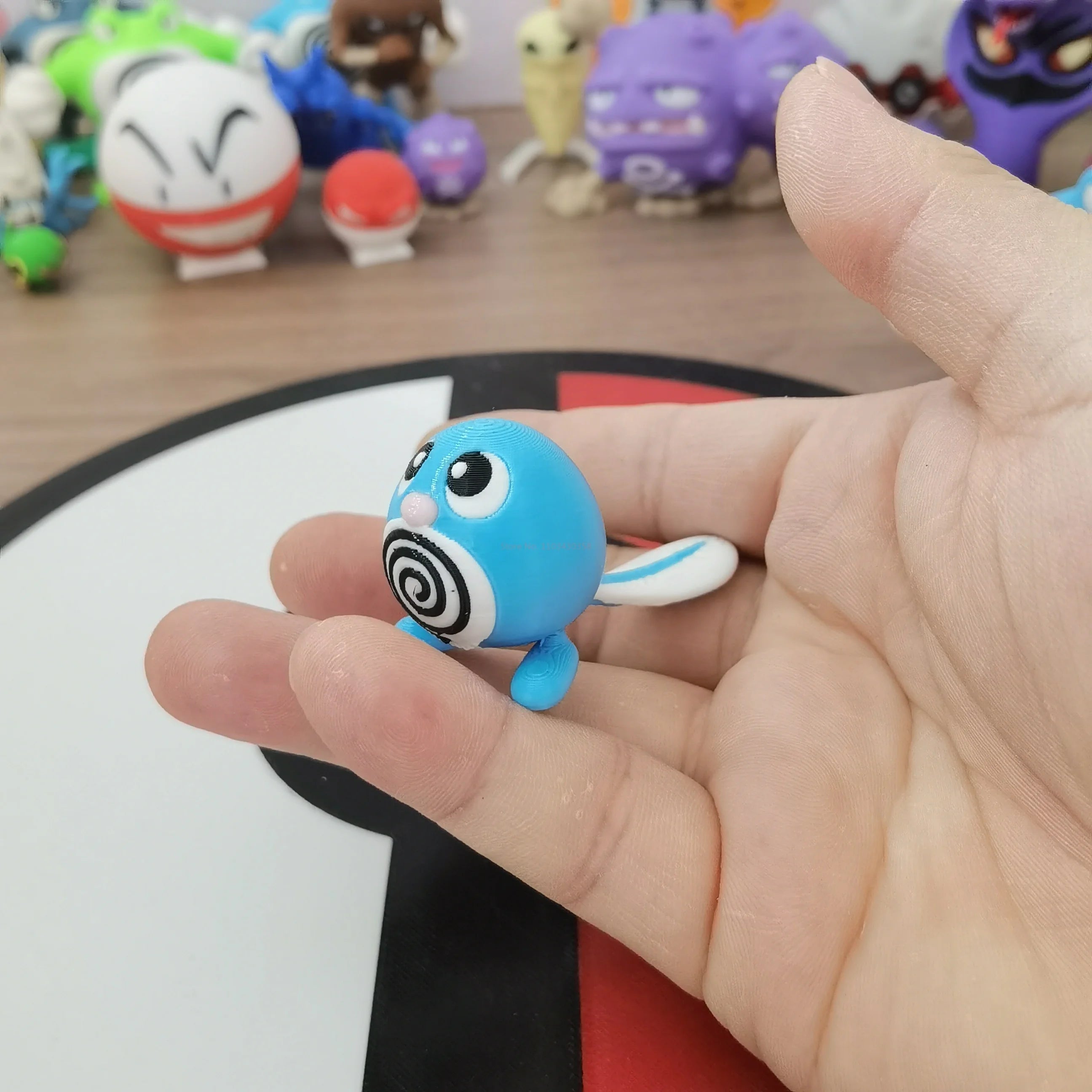 Pokemon Anime Figures Poliwag Poliwhirl Poliwrath Proportion World 1:20 Diy 3d Printing Cartoon Character Desktop Model Toy Gift