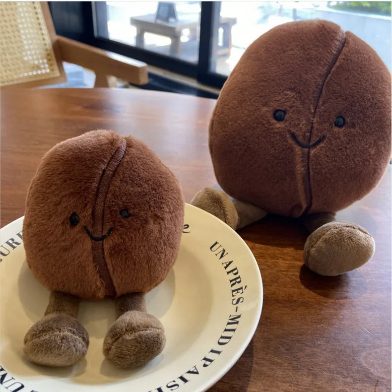 Jelly Cat 13/20cm Coffee Bean Doll Creative Smiling Face Doll Pet Interactive Companion Toy Furniture Ornaments Holiday Gift