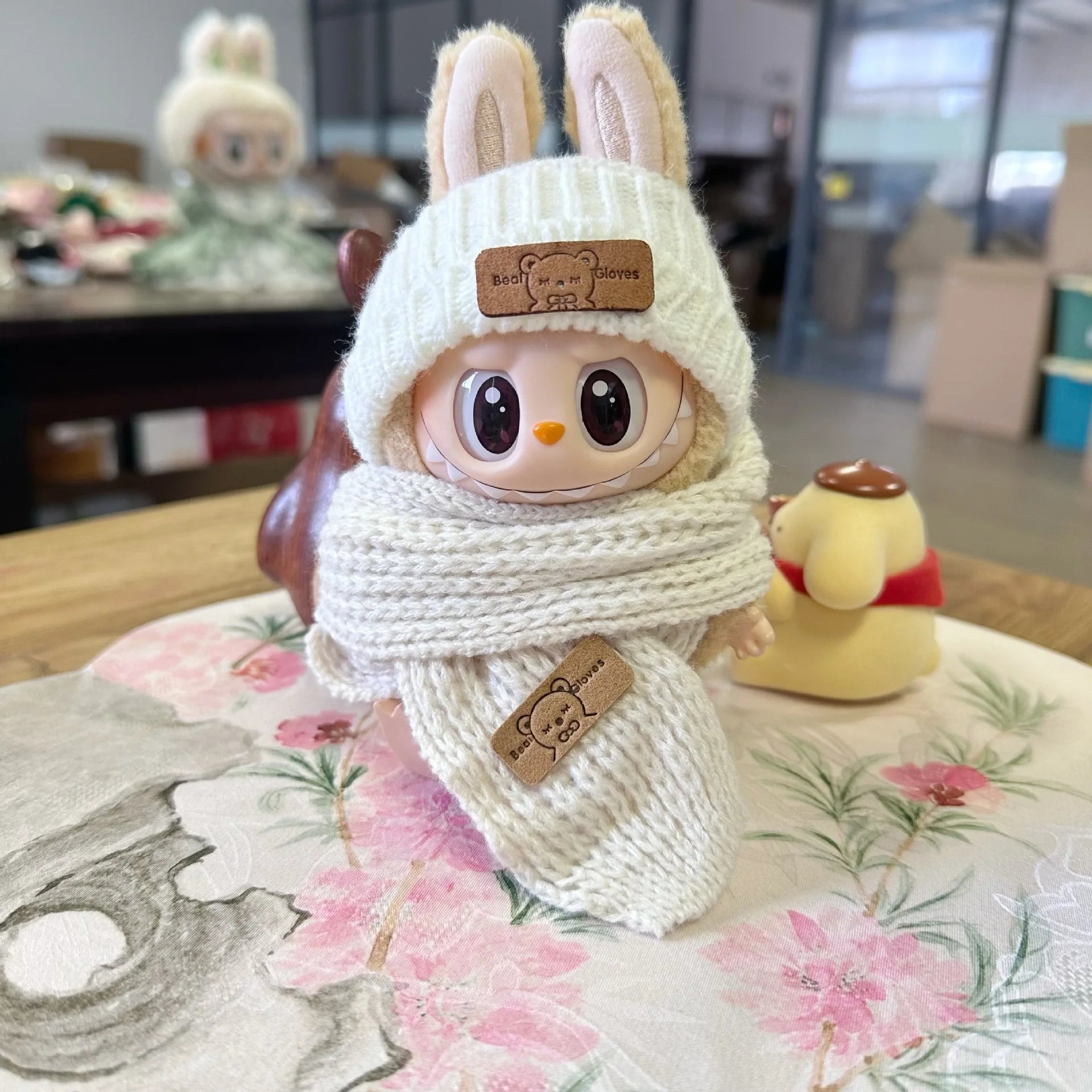 17cm Labubu I II Idol Dolls Scarf Hat Suits Clothing Plush Doll'S Clothes Outfit Accessories For Korea Kpop Exo Sitting Party