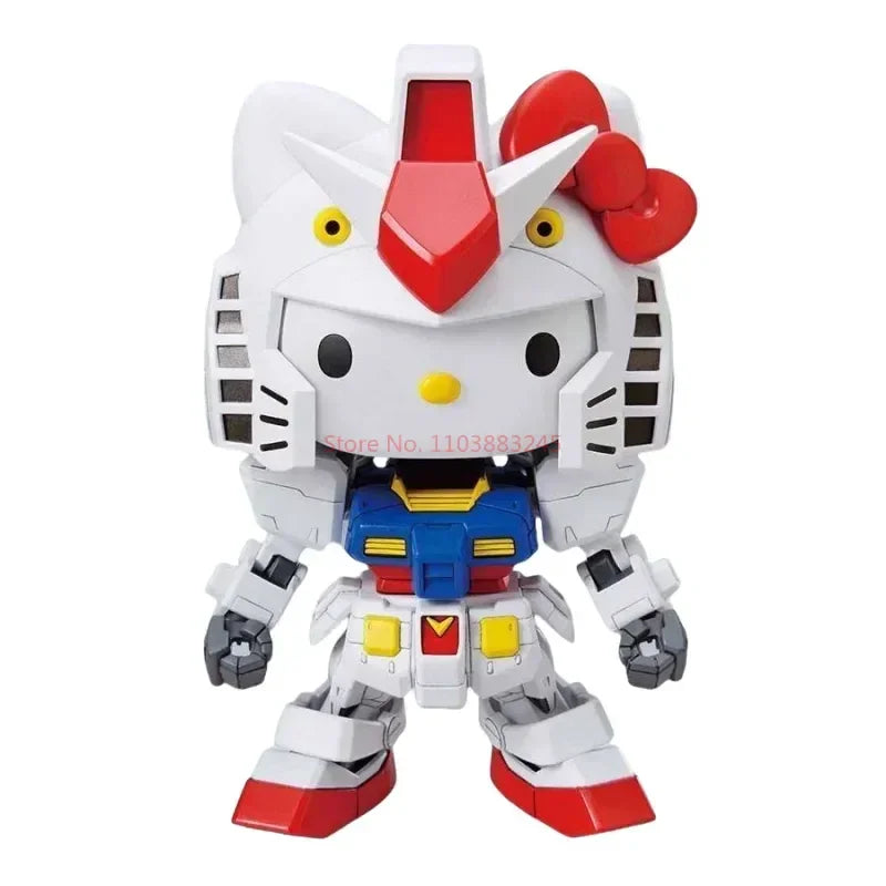 Gaogao Hello Kitty Rx-78-2sd Assembly Model  Anime Figures Statue Doll Collection Decorate Decor Kids Toys Gifts Doll