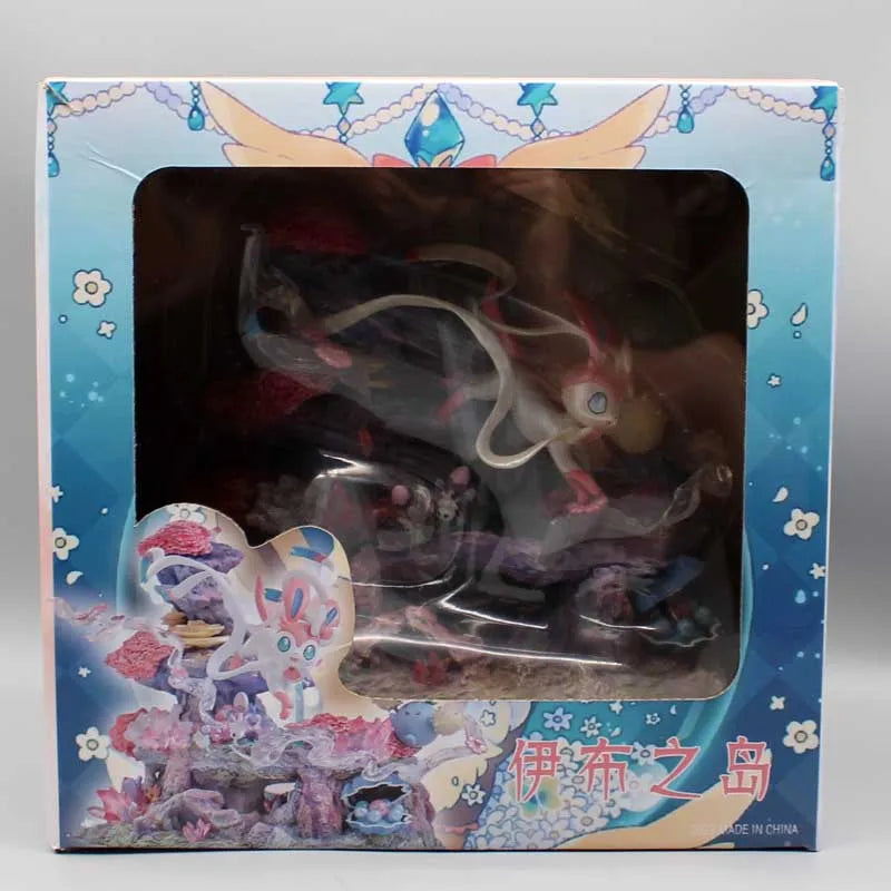 Pokemon Sylveon Anime Figures Eevee Island 20cm Action Gk Figurine Pvc Statue Desk Decora Collectible Model Toys Christmas Gifts