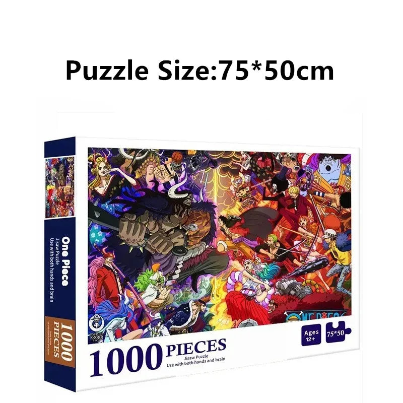 anime One Piece Luffy card form 1000 adult puzzles children's puzzle toys high difficulty stress relieving game