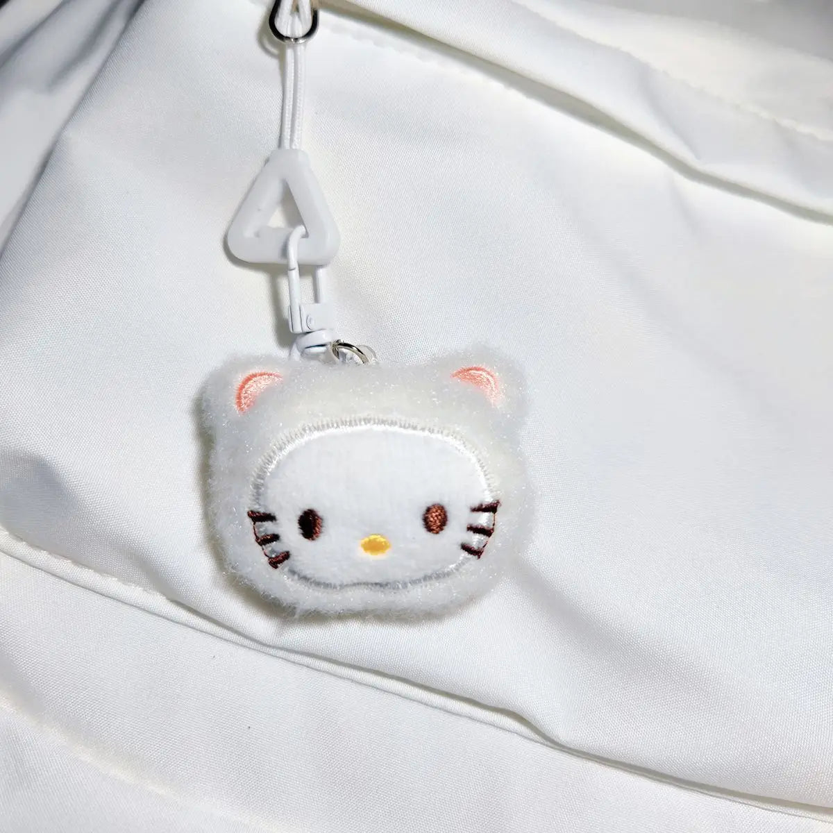 Sanrio Kawaii Hello Kitty Embroidered Plush Doll Keychain Sweet Girl Cute KTM Backpack Pendant Keyring Decoration Holiday Gifts
