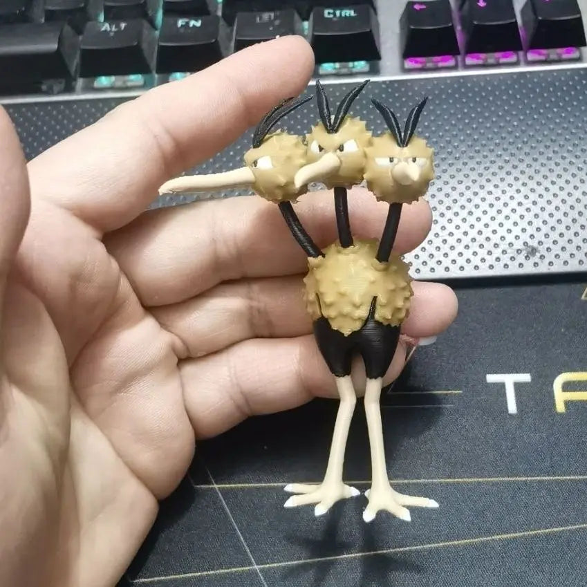 Pokemon Anime Figures Dodrio Doduo Proportion World 1:20 Diy 3d Printing Kawaii Cartoon Character Desktop Model Kids Toys Gifts