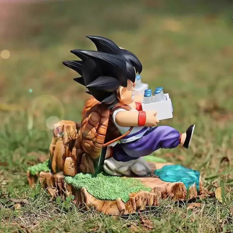 15cm Dragon Ball Figures childhood Goku Kleene Send Milk Figure Anime Action  Wukong Statue Collection Model Toys Kids