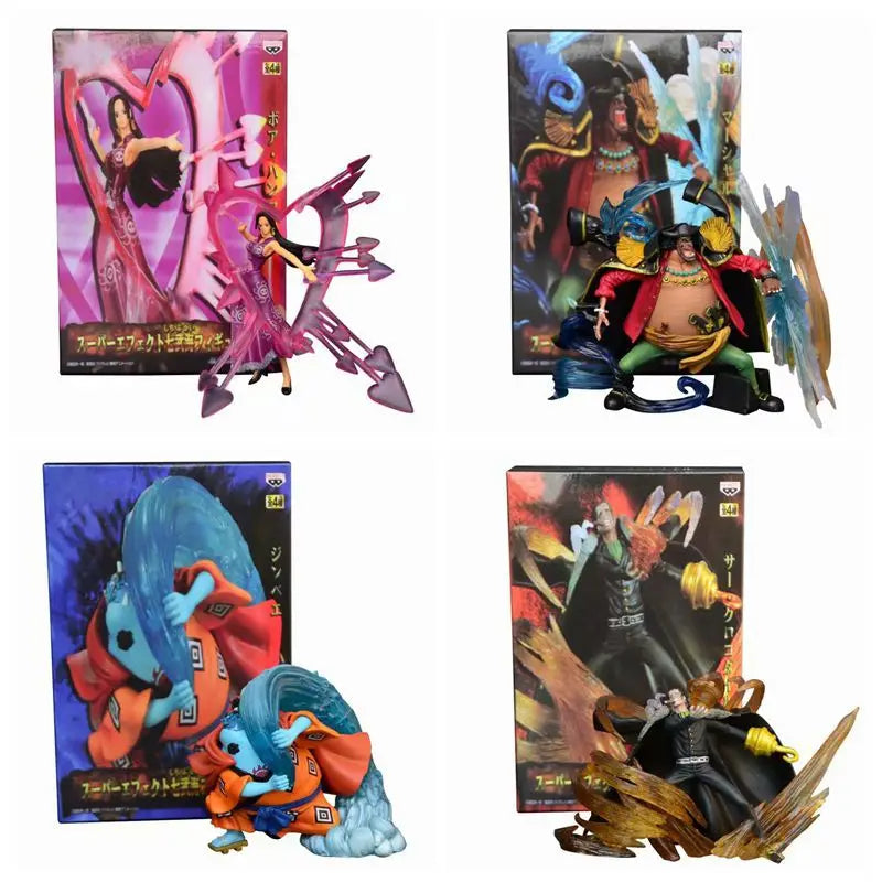 Anime One Piece Boa Hancock Jinbe Marshall D Teach Sir Crocodile PVC Action Figures Collectible Model Kids Toys Doll 4pcs/set