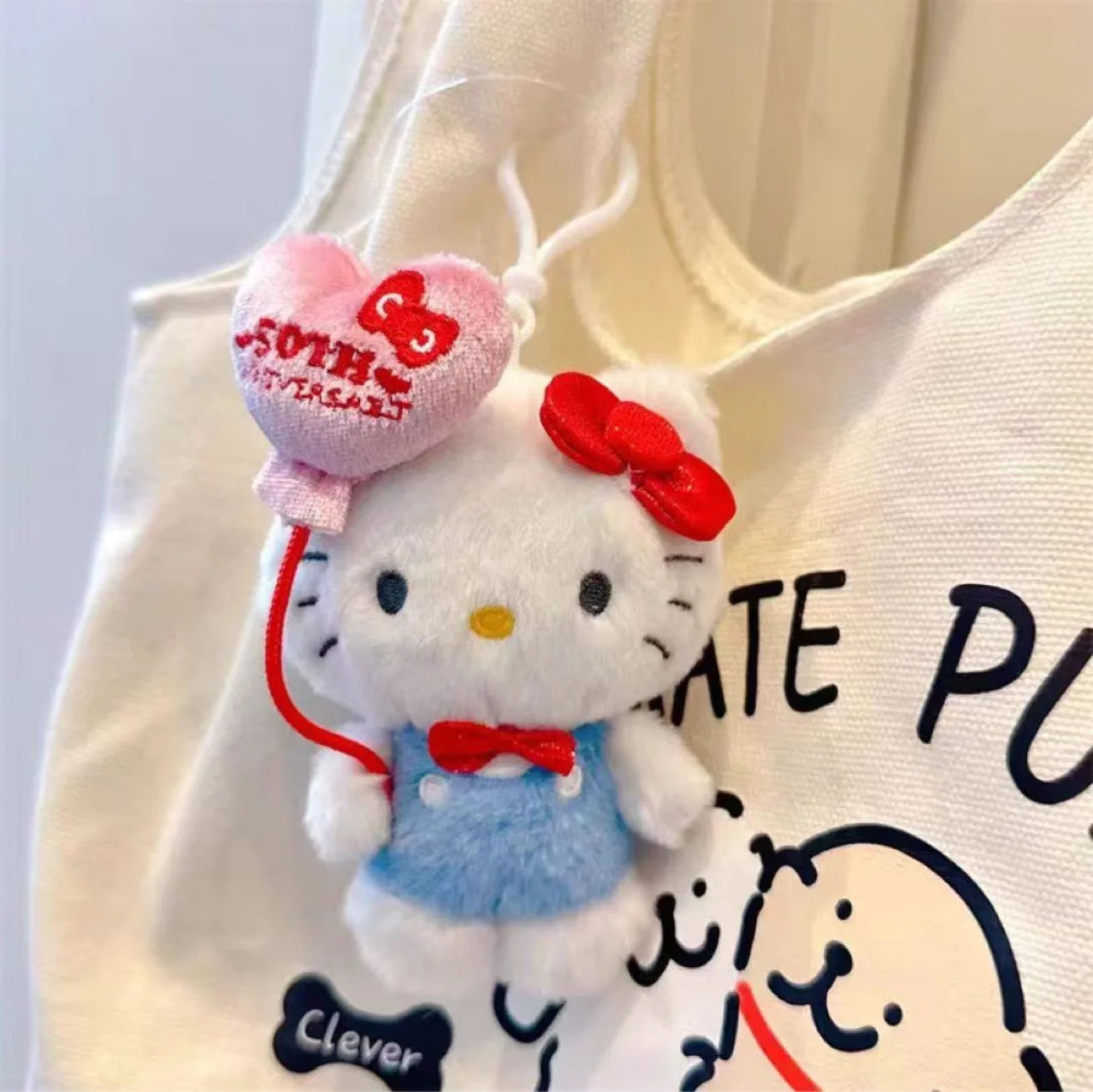 Kawaii Anime New Sanrio Hello Kitty Cartoon Plush Toy Fashion Plush Doll Pendant School Bag Keychain Accessories Gift for Friend