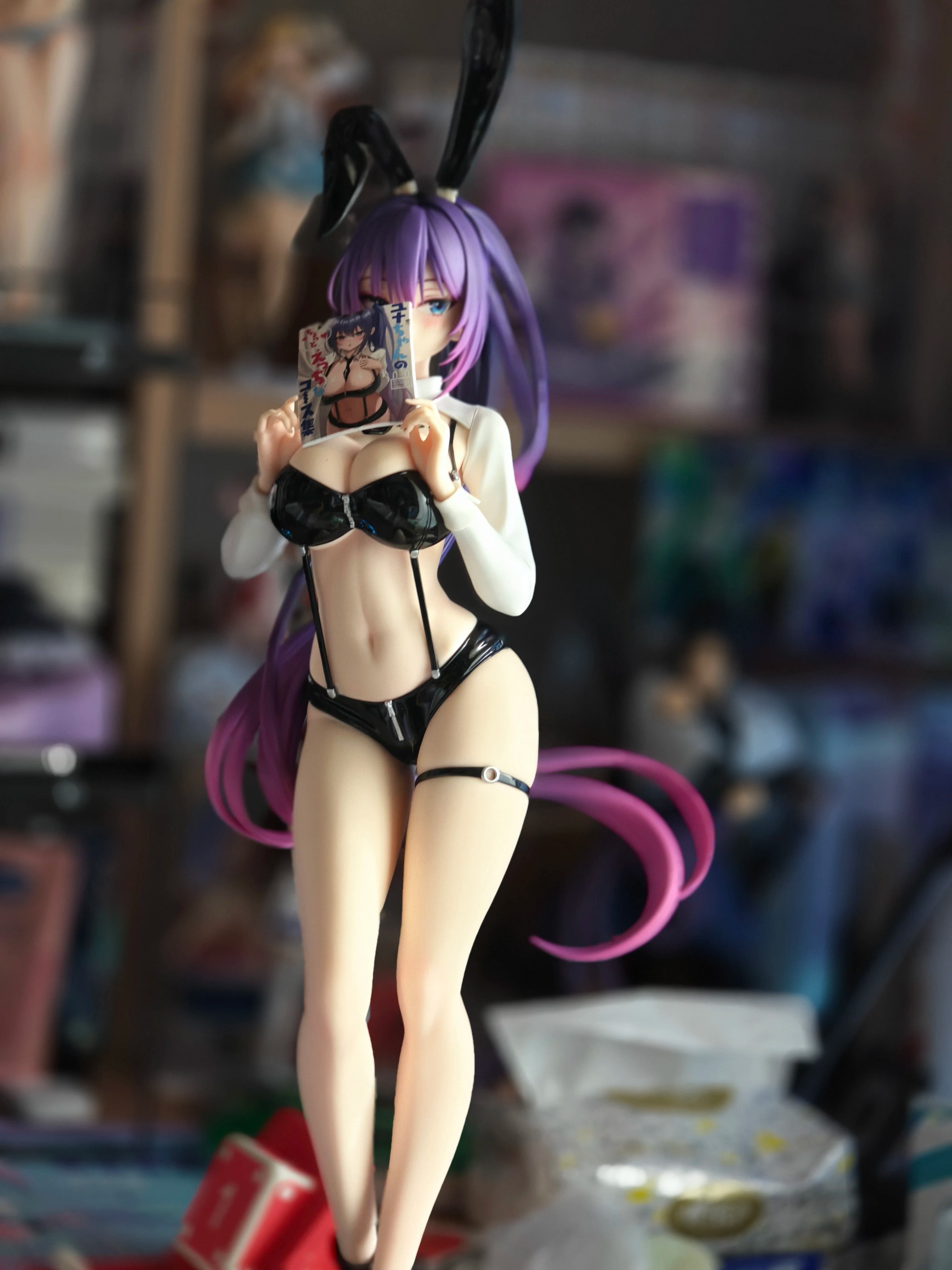 Biya Yuna Figure Standing Purple Ponytail 1/4 Rabbit Nest Bunny Girl Model Biya Una Bunny Girl Figure