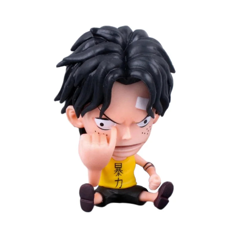 8-10cm Anime Figure One Piece Monkey D Luffy Roronoa Zoro Kawaii Toys Q-Version Figural Nendoroid Car Decoration PVC Model Gift