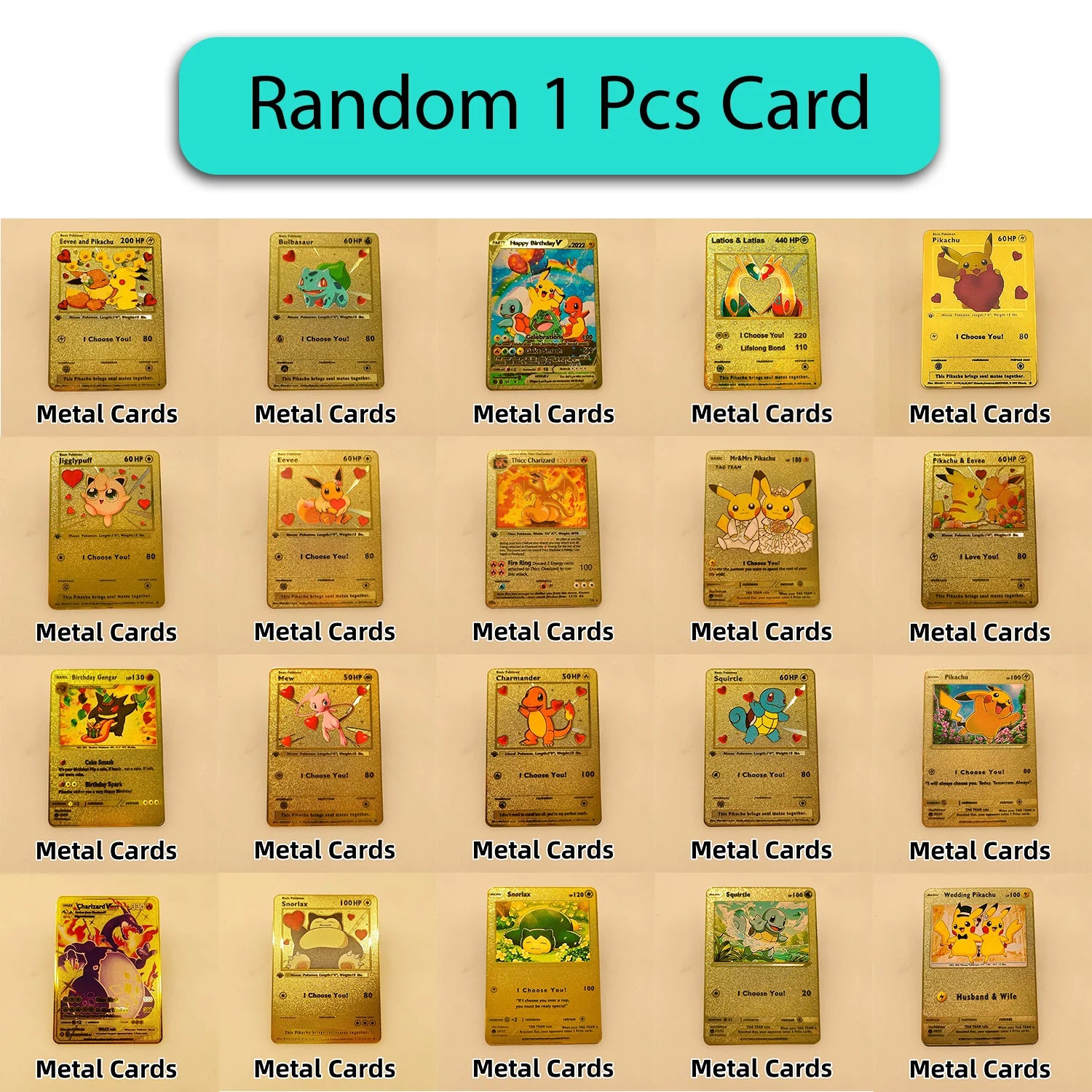 PTCG Metal Gold Cards Vstar Vmax EX GXBulbasaur Charmander Squirtle Meowth Jigglypuff Charizard Blastoise Kabutops Mewtwo