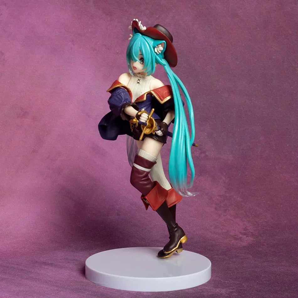 Anime Hatsune Miku Figure Fairy Tale Wonderland Hatsune Miku Puss in Boots Kawaii Action Figures Adult Collection Model Toy Gift
