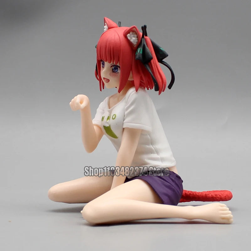 10cm Yotsuba Anime Cute Nakano Nino Figurine The Quintessential Quintuplets Figure Cat Nakano Miku Figure PVC Collection Toys