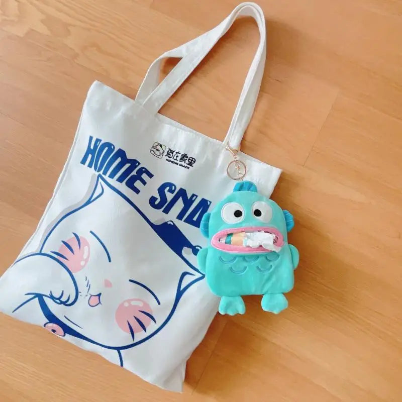 Sanrio Cute Hangyodon Pendant tissue cover Funny Hangyodon Small tissue cover Bag Pendant Gifts Girl