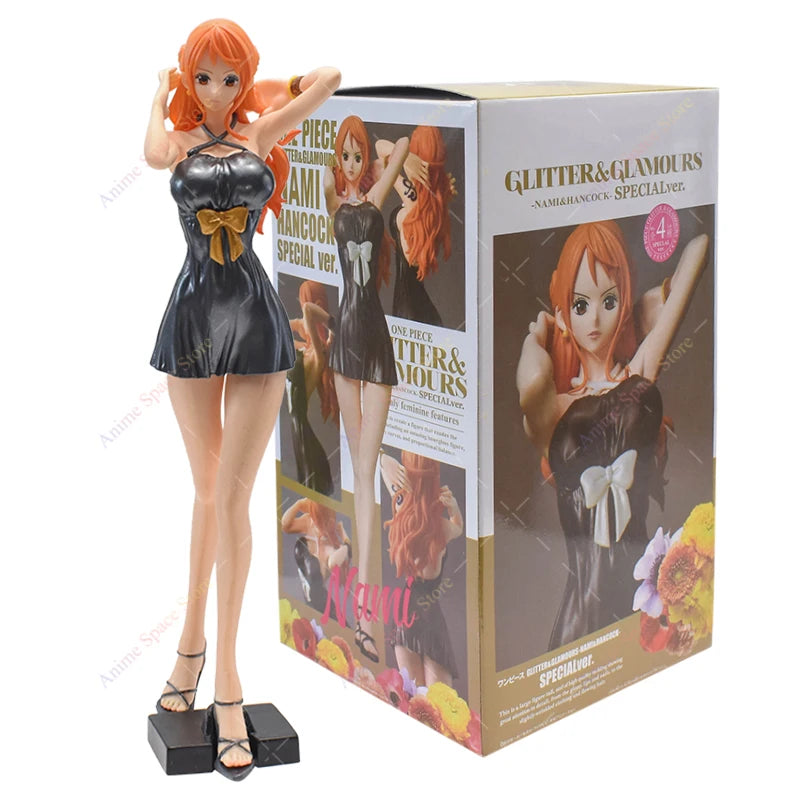 One Piece Nami Dress Figurine Toys PVC Action Model Nami Glitter Glamour Special Ver. Collection Doll for Boys Gifts