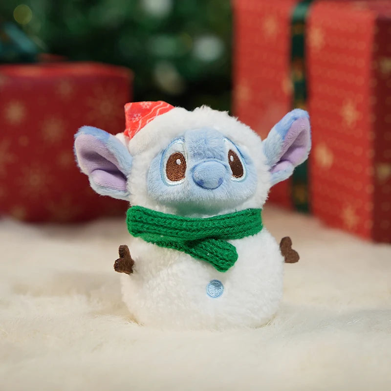 Disney Christmas Stitch, Lotso & Winnie Plush Keychain Set Holiday Themed Bag Charm Gift Cute Backpack Decor for Kids & Fans