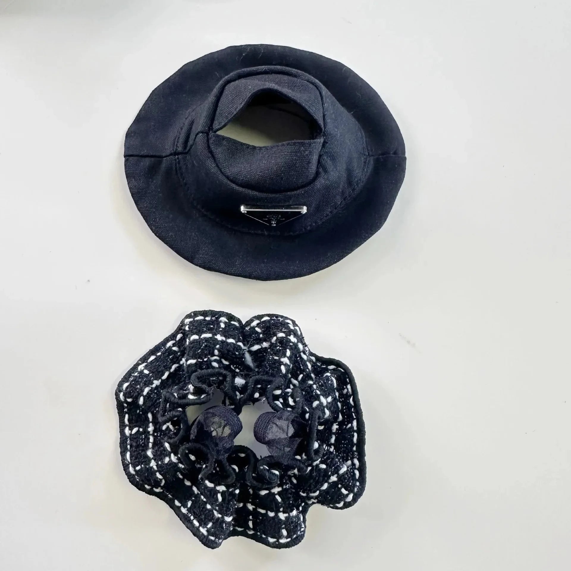 For 17cm Labubu Doll Clothes Set V1 V2 Doll Clothing Accessories Black & White Simple Fragrant Skirt & Hat Outfit
