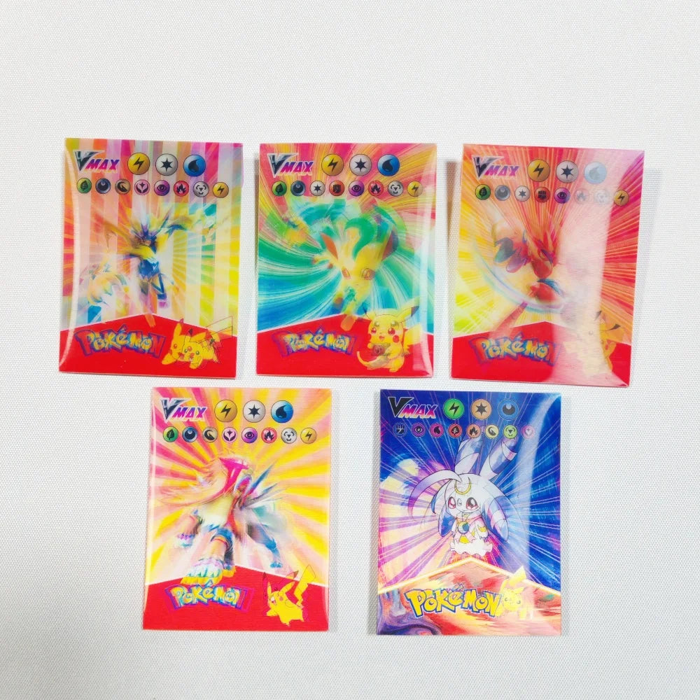 New Pokemon 3D Shining Rainbow Cards English Vmax Gx Charizard Pikachu Trading Game Collection Battle Card Children Toys Gift