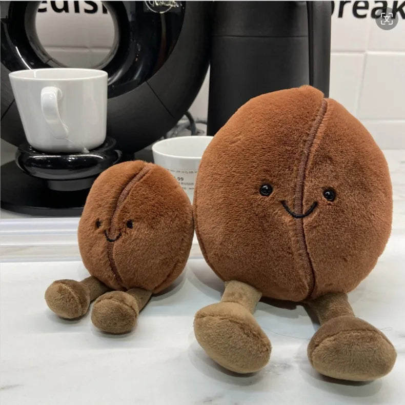 Jelly Cat 13/20cm Coffee Bean Doll Creative Smiling Face Doll Pet Interactive Companion Toy Furniture Ornaments Holiday Gift