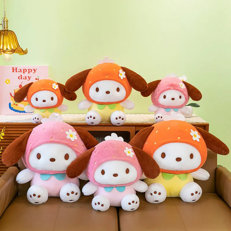 New Sanrio Flower Pochacco Plush Toy Cartoon Cute Plush Dog Doll Children'S Gift Pillow Birthday Gift