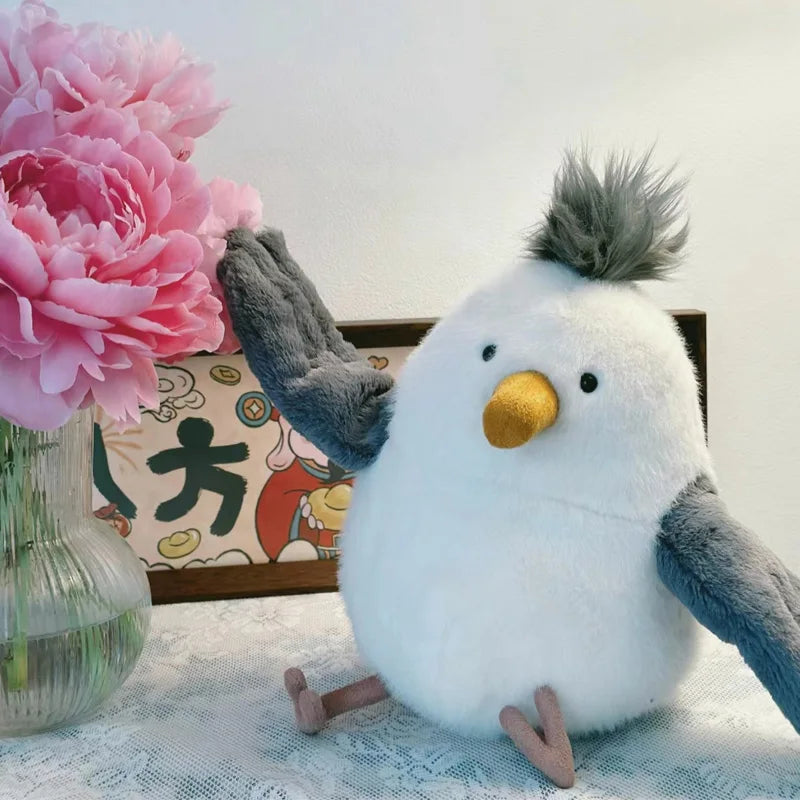 Funny Cute Chipper Seagull Soft Stuffed Animal Plush Toy Beach Star's Birthday Gift for Kids Home Decoration Journey Souvenirs