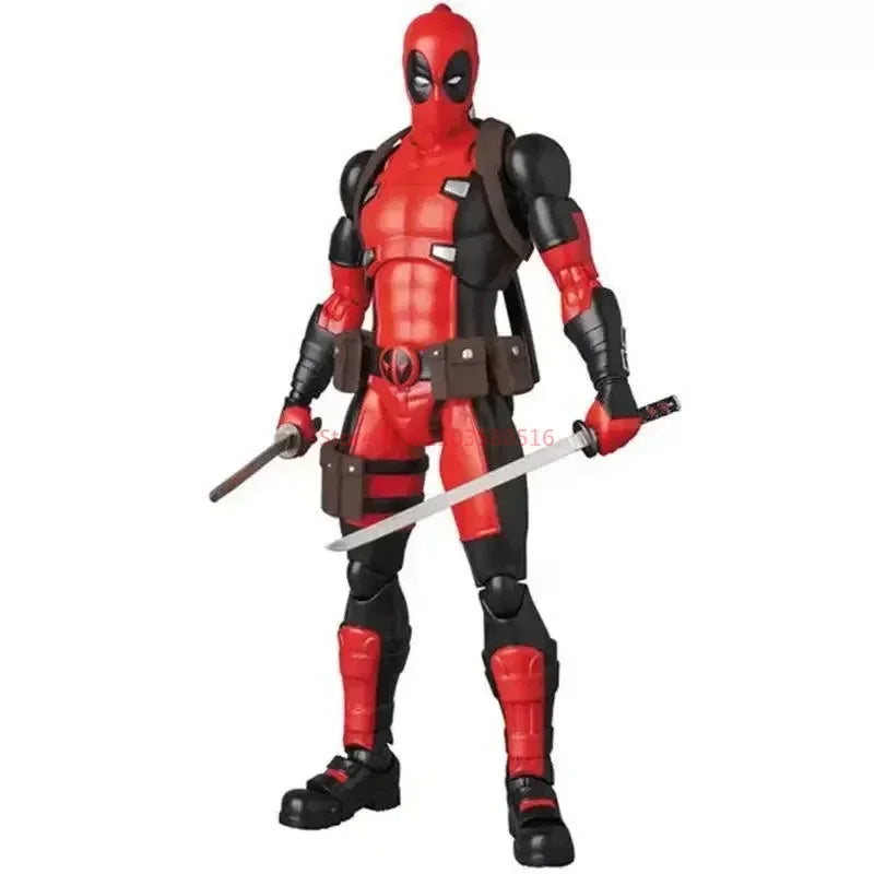Stock 16cm Anime Deadpool Mafex 082 X-men Action Figures Comic Version Collectable Model Doll Cool Boys Birthday Festival Gifts