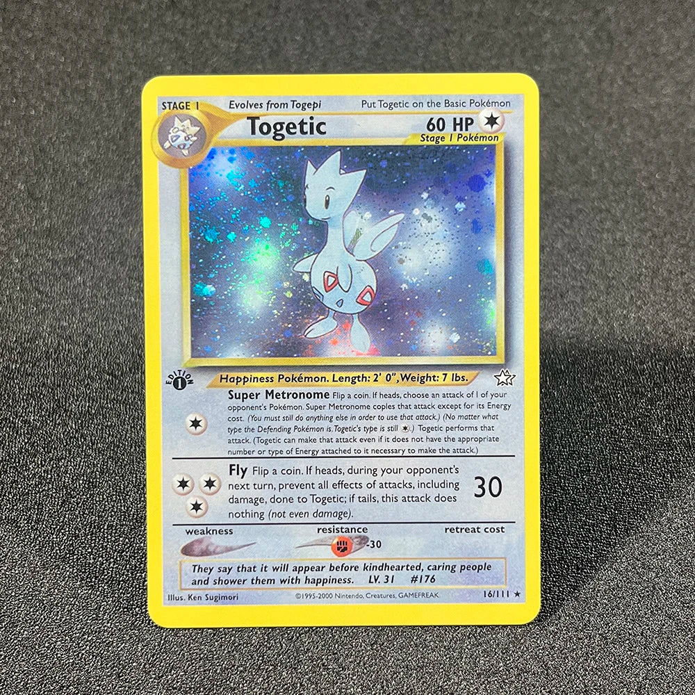 PTCG Foil Cards Lugia Espeon Politoed Alakazam Mewtwo Kingdra Zapdos Raichu 1996 1st Edition Game Collection PKM Proxy Cards