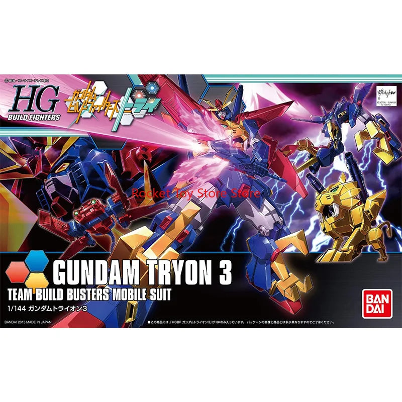 Anime Collectible GUNDAM Model HGBF GUNDAM TRYON 3 Action Figure Assembly Toys for Kids