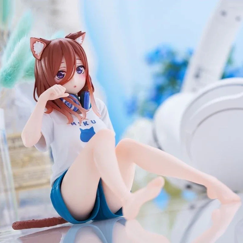 10cm Yotsuba Anime Cute Nakano Nino Figurine The Quintessential Quintuplets Figure Cat Nakano Miku Figure PVC Collection Toys