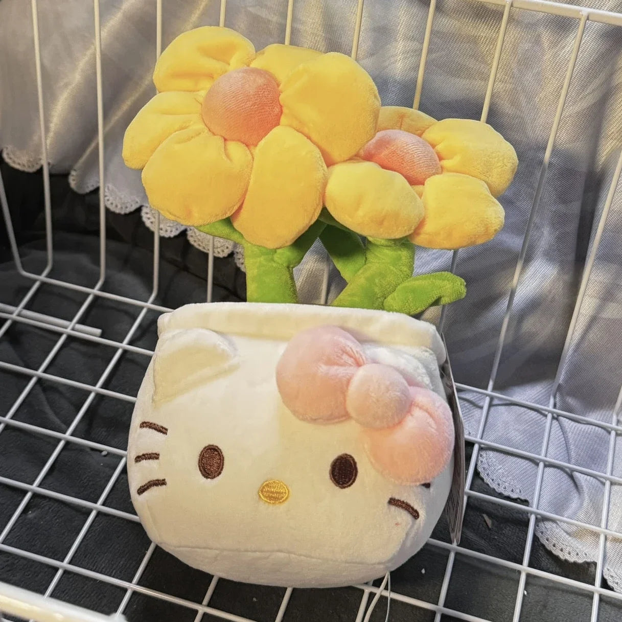 Original Potted Plant Hello Kitty Plush Toy Lovely Flower Doll Kitty Cat Plushies Stuffed Anime Home Decor Birthday Gifts Girl