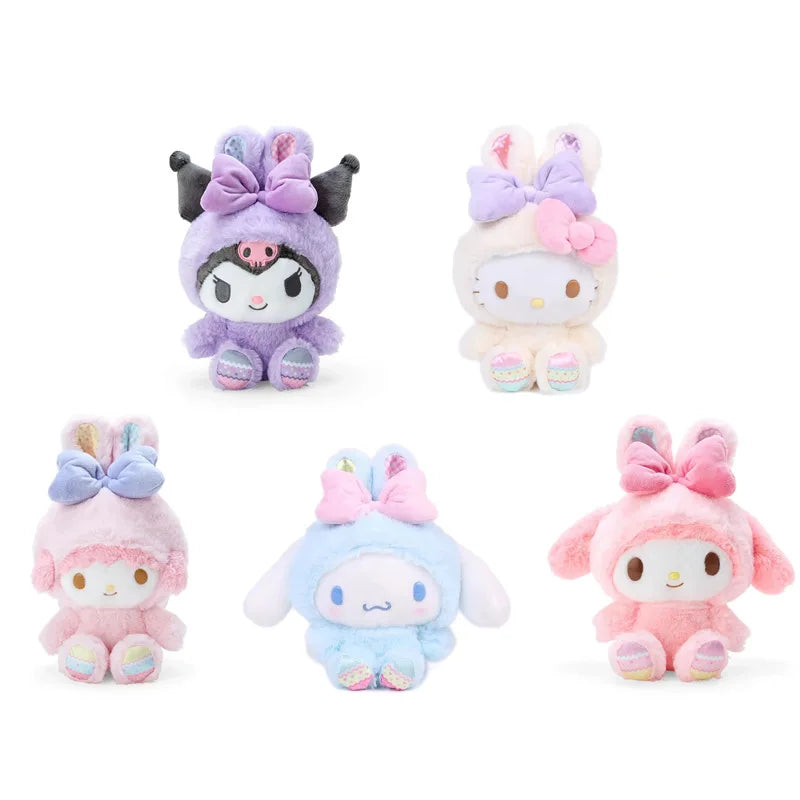 Kawaii Sanrio Kuromi Cinnamoroll Anime Cartoon My Sweet Piano hello Kitty Easter Rabbit Ears Plush Toys Children's Birthday Gift