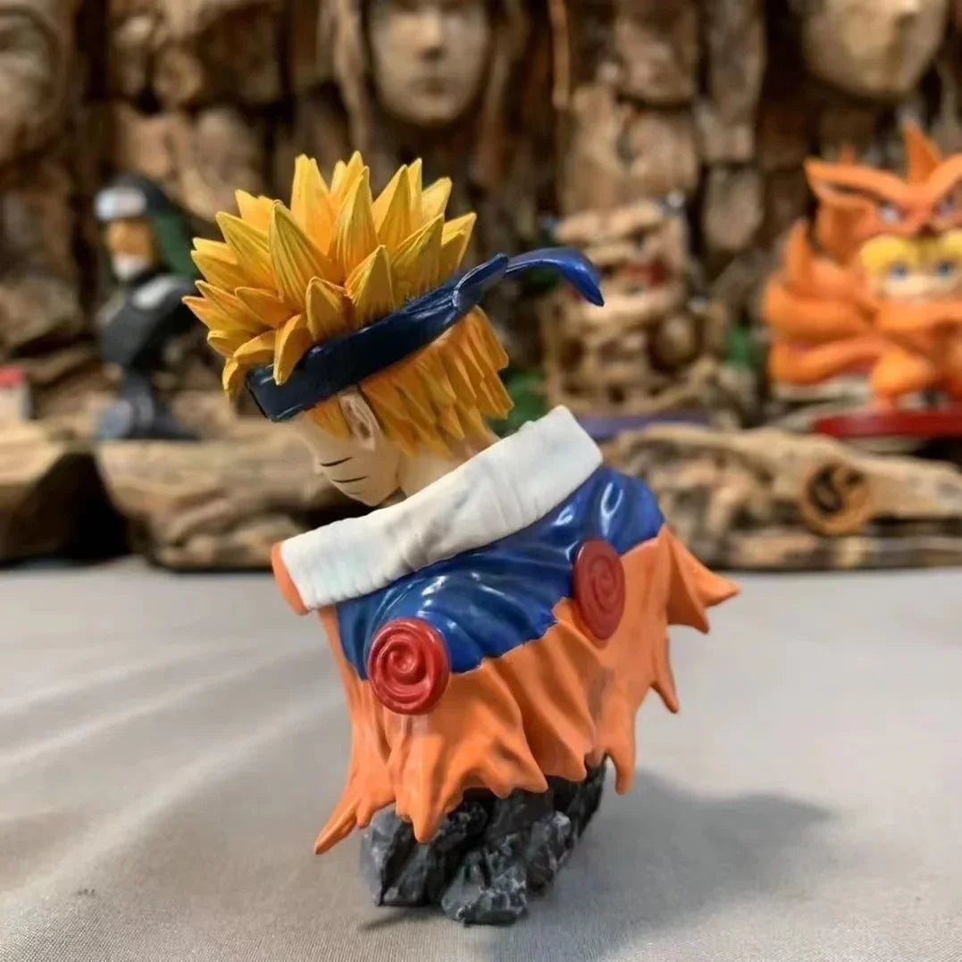 Anime MiniNaruto Uzumaki Naruto Childhood Bust Statue Anime Action Figure Statue Action Figure 10cm PVC Model  Toy Holiday Gifts