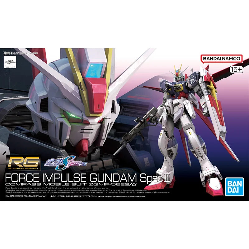 Spot Direct Delivery Bandai Original Anime Collectible GUNDAM Model RG FORCE IMPULSE GUNDAM SpecⅡ Action Figure Toys For Kids