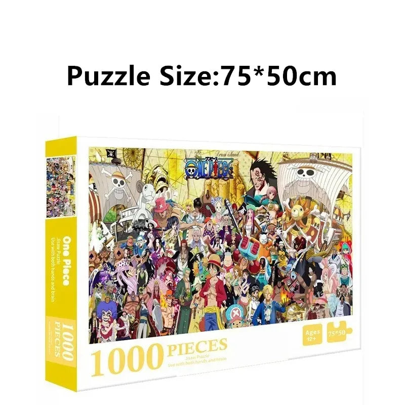 anime One Piece Luffy card form 1000 adult puzzles children's puzzle toys high difficulty stress relieving game