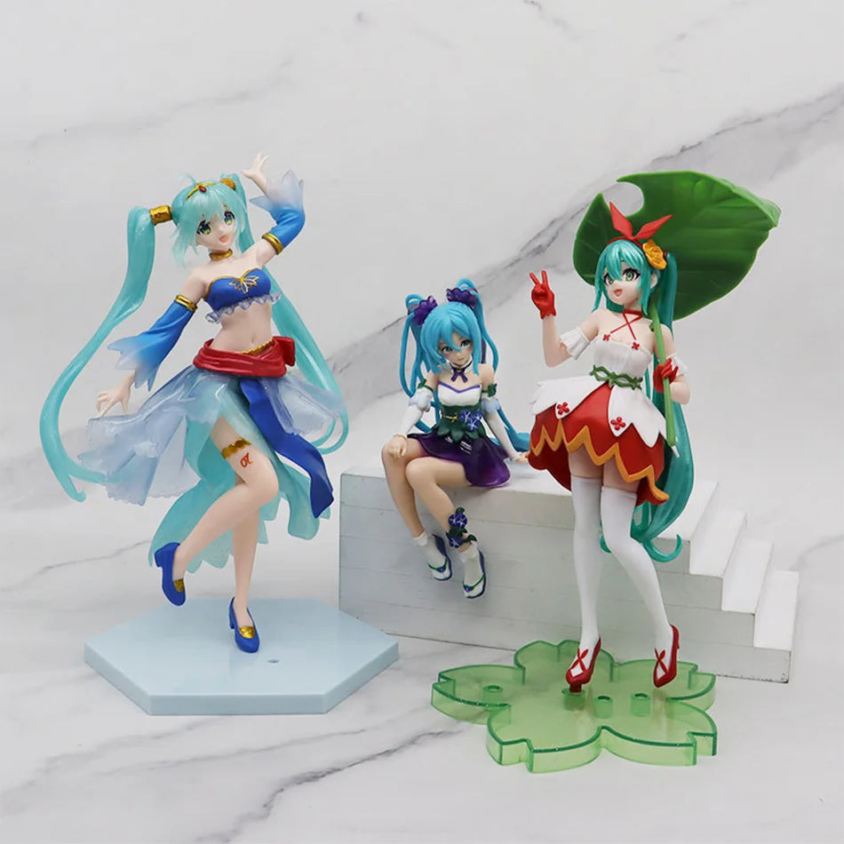 21cm Hatsune Miku Anime Figure Kawaii Thumbelina Vocaloid Wonderland PVC Action Figure Collection Model Doll Ornaments Toys Gift