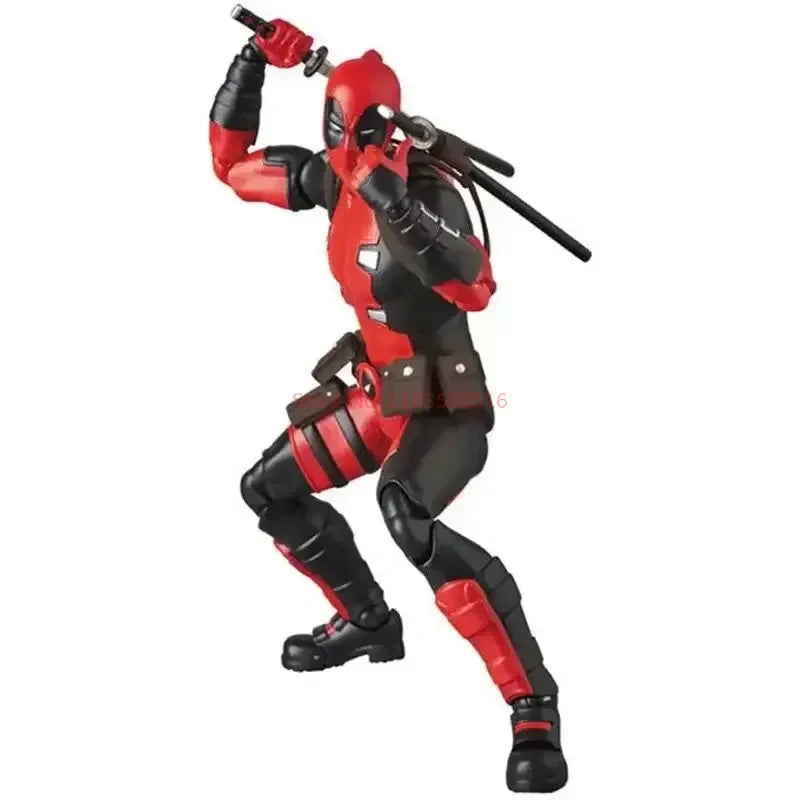 Stock 16cm Anime Deadpool Mafex 082 X-men Action Figures Comic Version Collectable Model Doll Cool Boys Birthday Festival Gifts